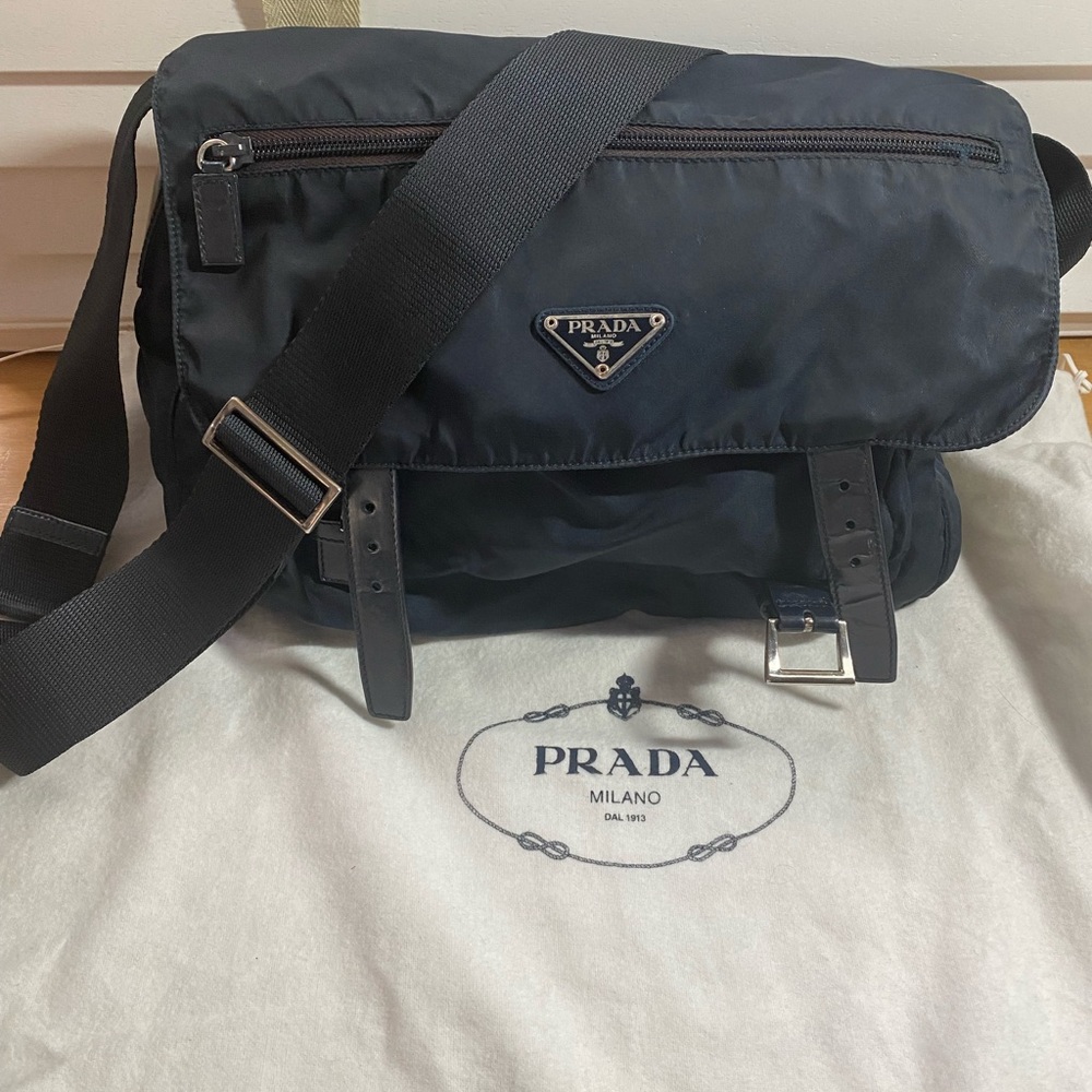 Authentic Prada Vela Nylon Messenger Bag